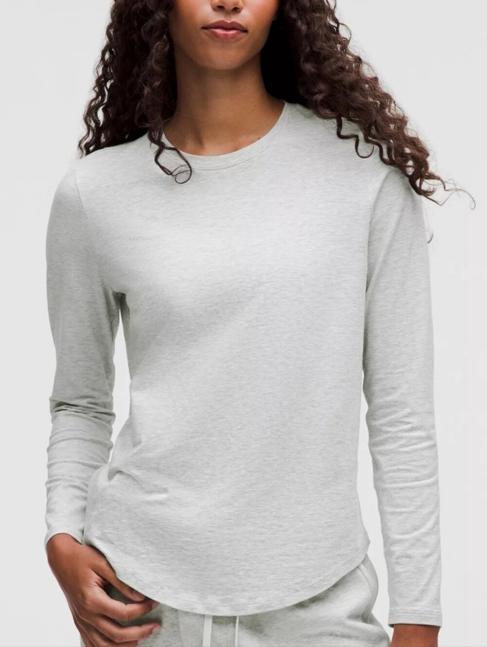 Lululemon Light Gray Long-Sleeve Crewneck Top - Women 6